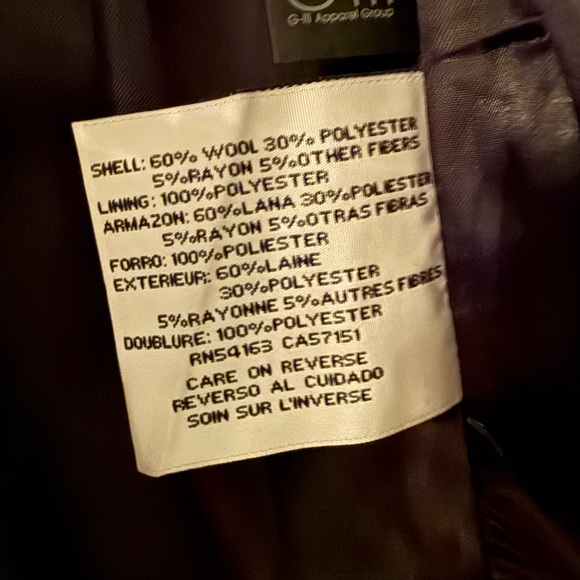 Kenneth Cole New York Black Wool Trench Coat - Picture 7 of 10